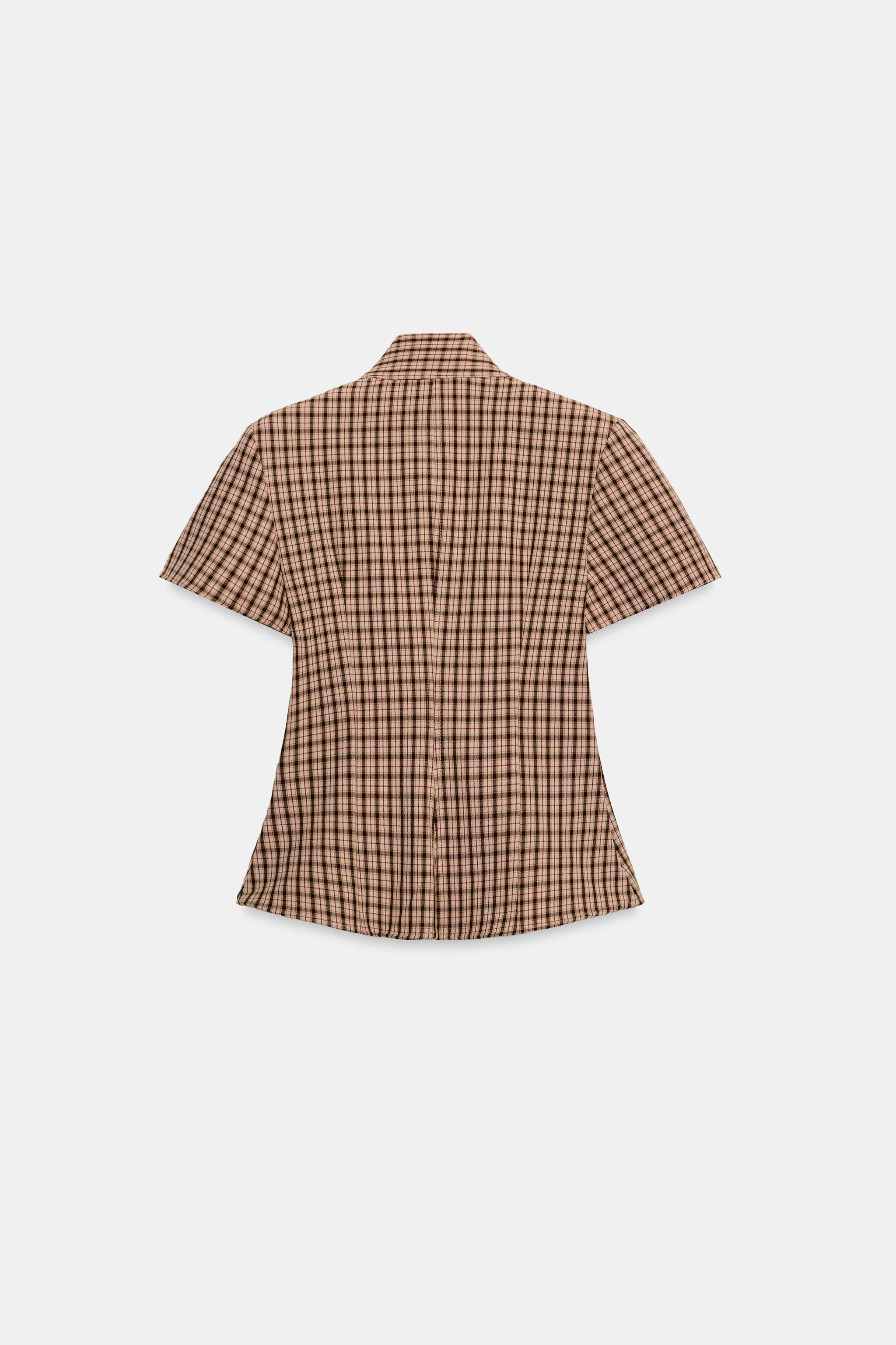 Zara KARELİ FERMUARLI TOP görsel 6