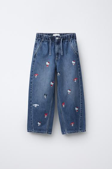 Zara HELLO KITTY © SANRIO BARREL JEANS - Blue