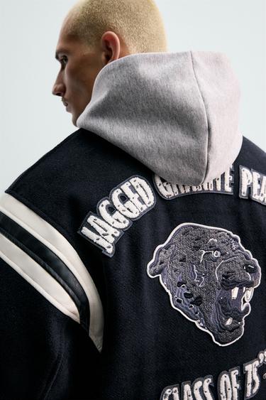 CHAMPION® X ZARA PADDED BOMBER JACKET - Navy blue by Zara - Image 6