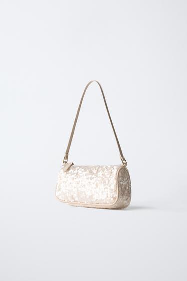 SAC ÉPAULETTE À PAILLETTES - Blanc écru de Zara - Image 1