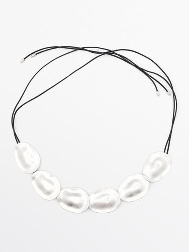 Cinturón almendra - Plata de Zara