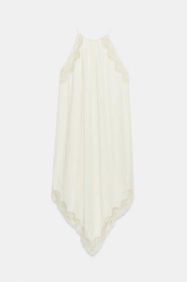 ZW COLLECTION CONTRAST LACE DRESS - Ecru by Zara