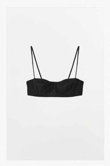 BRALETTE AROS CON VISCOSA - Negro de Zara