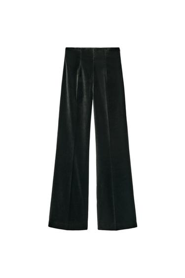 PANTALÓN RECTO TERCIOPELO ZW COLLECTION - Verde de Zara