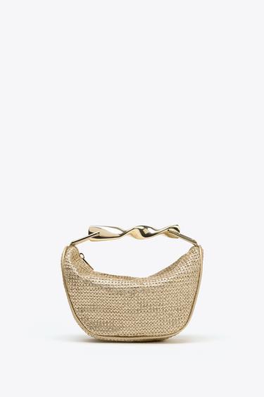 MINI BAG WITH METAL HANDLE - Golden by Zara