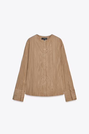 CHEMISE PLISSÉE ZW COLLECTION - Beige de Zara - Image 6
