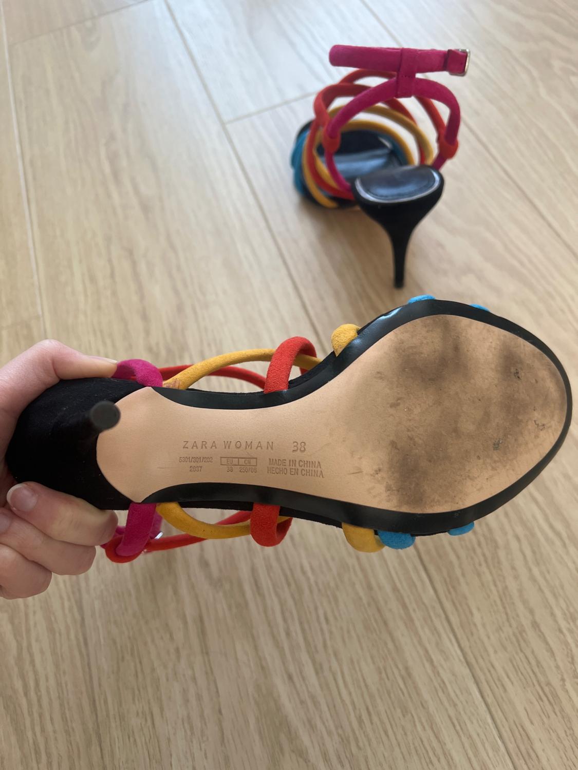 MULTICOLOURED LEATHER SANDALS - Image 3