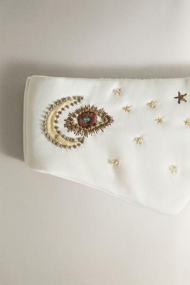 EMBROIDERED EYE MASK | MARISA BERENSON - Beige by Zara - Image 2