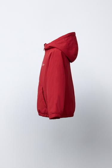 CAZADORA ACOLCHADA CAPUCHA - Vermello escuro de Zara