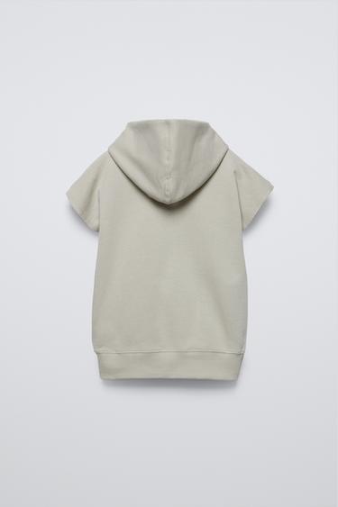 SLOGAN PRINT HOODED VEST - Sand by Zara - Image 1