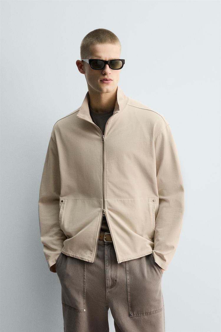ZARA WASHED ZIP-UP SWEATSHIRT
