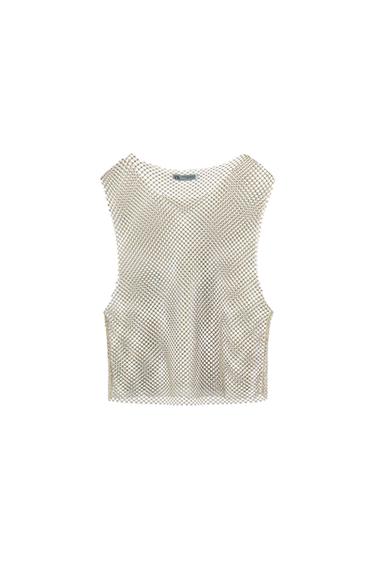 RHINESTONE MESH TOP