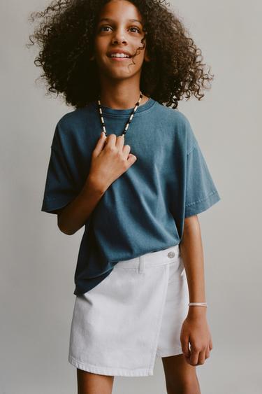 JUPE BERMUDA EN JEAN BASIQUE - Blanc de Zara