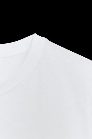 Zara RUSTIC COTTON T-SHIRT - White