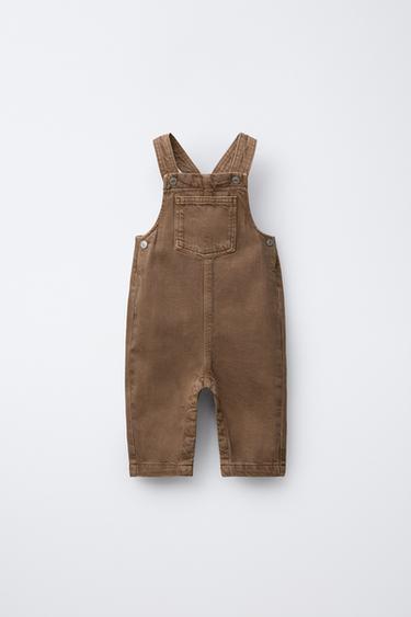 PLAIN TWILL DUNGAREES - camel by Zara