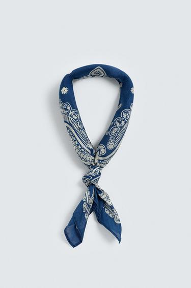 Zara PAISLEY PRINT BANDANA - Blue / Indigo - Image 0