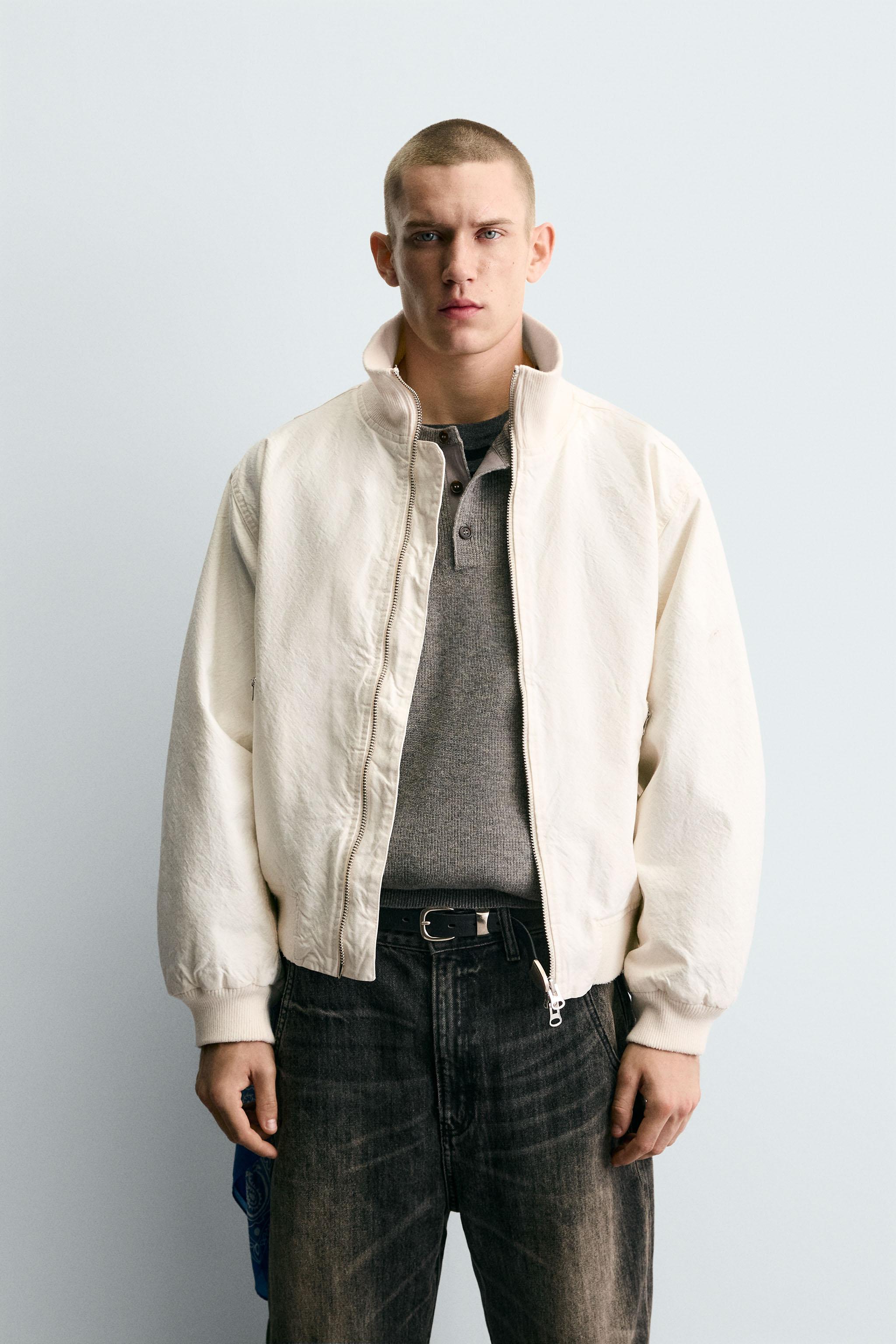 CRINKLE EFFECT BOMBER JACKET - Ecru | ZARA United States