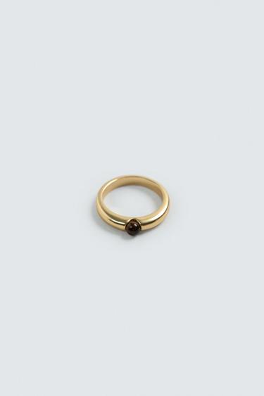 BAGUE MÉTALLIQUE À PIERRE - Or de Zara - Image 2