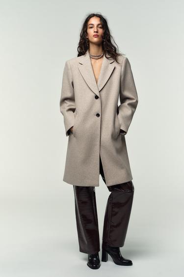 SOFT SHOULDER PAD COAT - camel by Zara