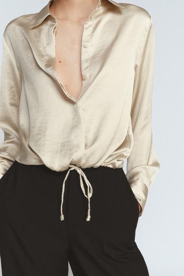 CAMISA SATINADA ZW WOMAN - Crudo de Zara
