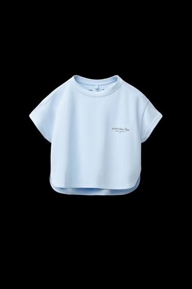 FLOWING SLOGAN T-SHIRT - Sky blue by Zara