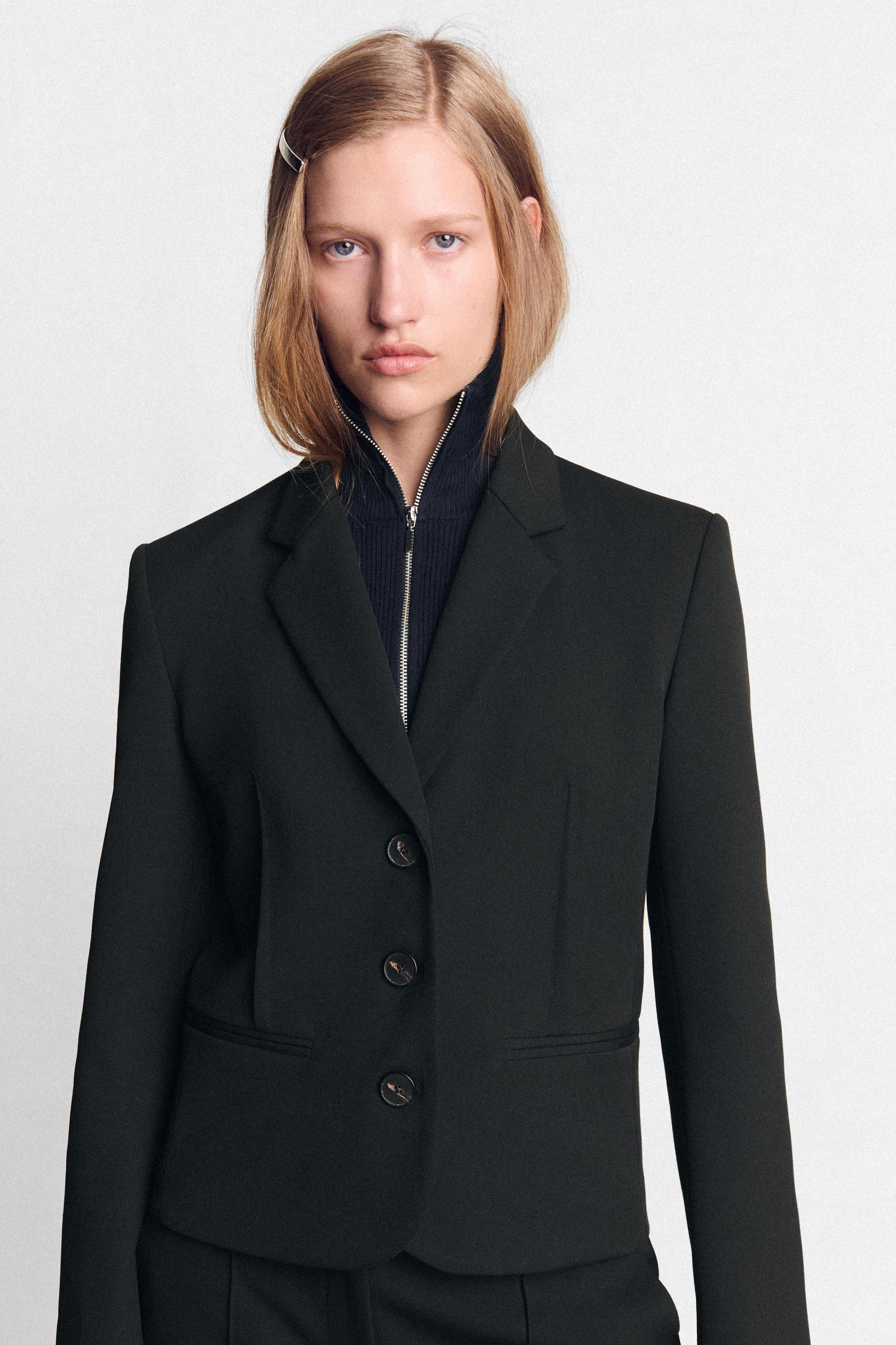Женские пиджаки Zara CROPPED SEAMED BLAZER — фото 3