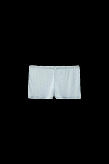 Zara POINTELLE BOXER SHORTS - Light blue - Image 0