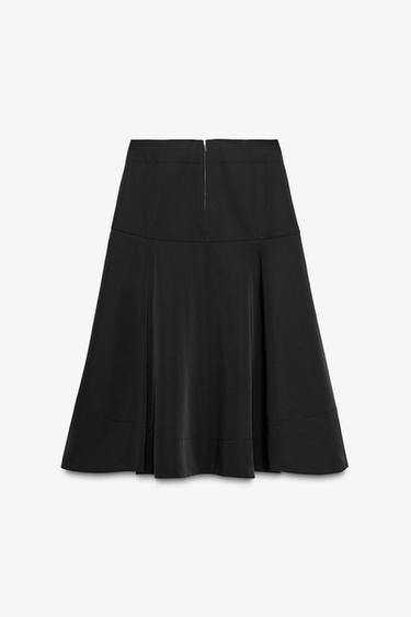 JUPE ÉVASÉE CEINTURE LARGE ZW COLLECTION - Noir de Zara - Image 6