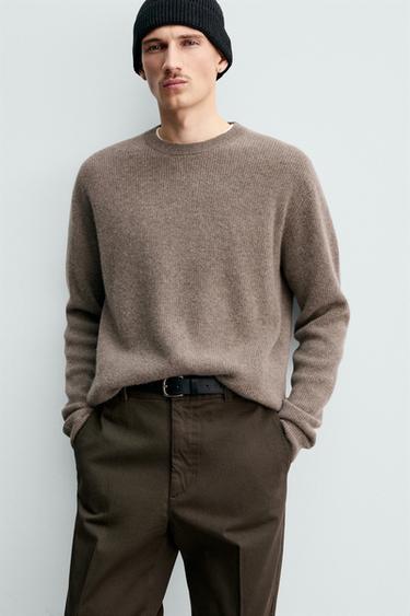 100% CASHMERE RIBBED JUMPER ORIGINS - Sand / Marl by Zara - Image 4