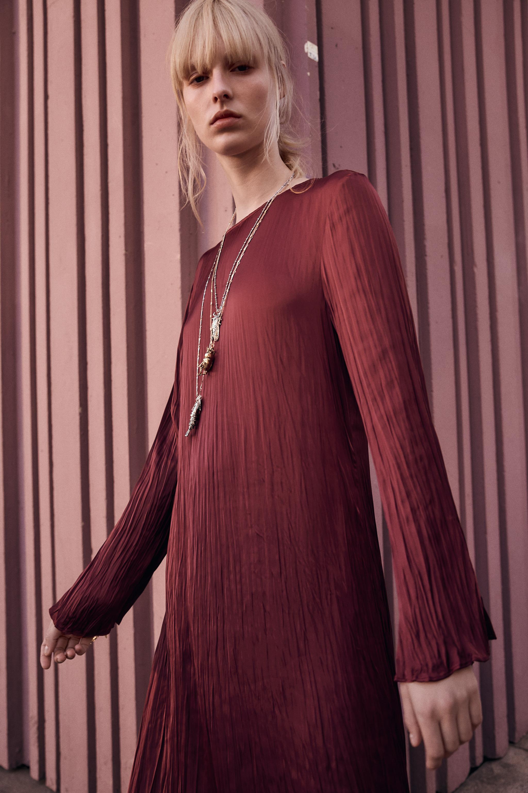 ZW COLLECTION CREASED-EFFECT DRESS - Black | ZARA Australia
