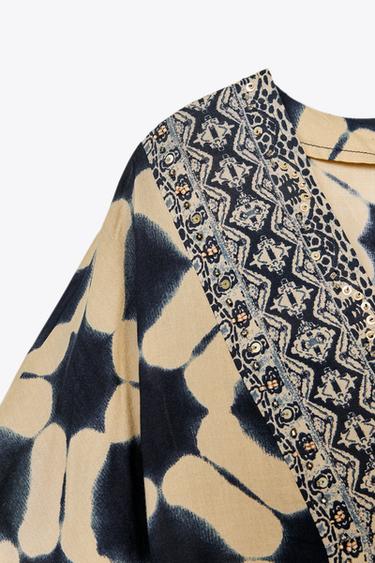 PRINTED KAFTAN DRESS - Multicoloured by Zara - Image 7