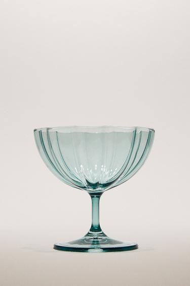 WAVY GLASS ICE-CREAM CUP - Блакитний Zara