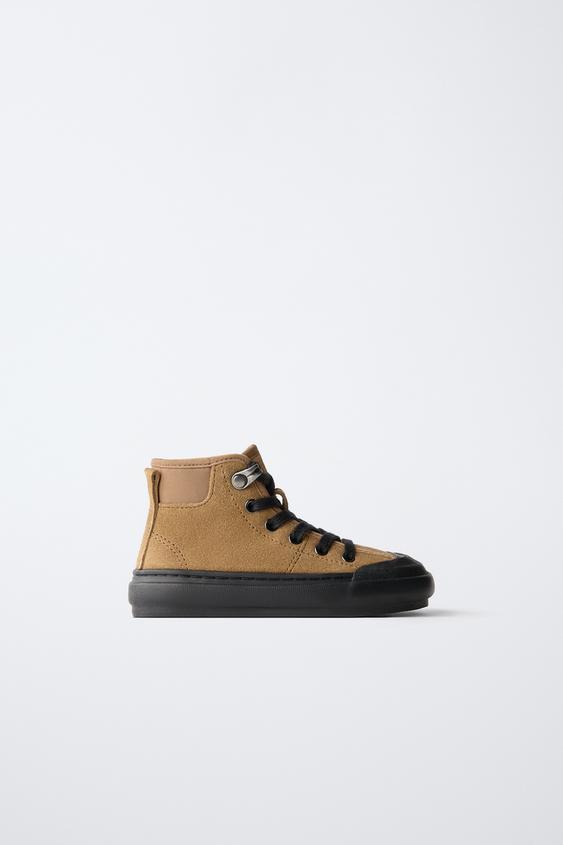 Zara LEATHER SNEAKERS - Sandy Brown - Image 0