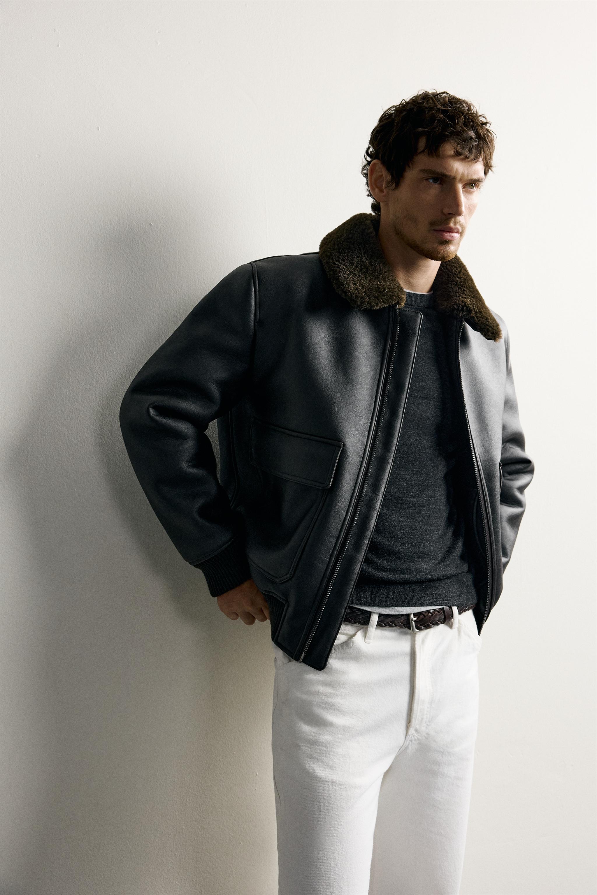 BLOUSON EN MATIÈRE SYNTHÉTIQUE DOUBLE FACE