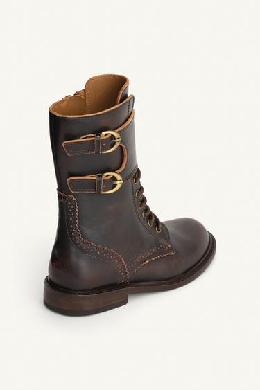 BOTTINES EN CUIR À LACETS ÉDITION LIMITÉE - Marron de Zara - Image 7