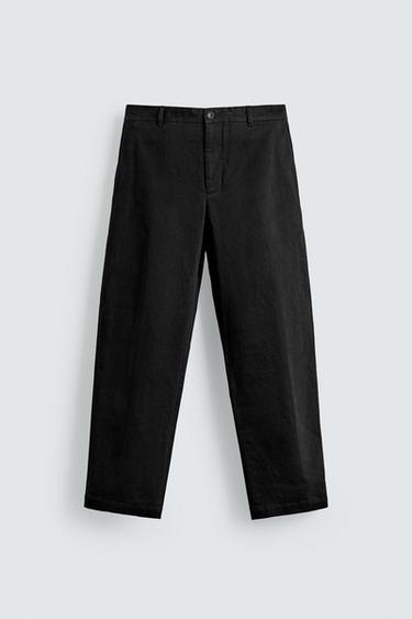 STRAIGHT-LEG CHINOS - Black by Zara
