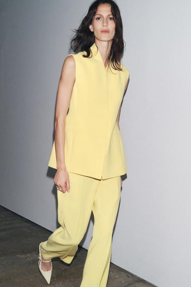 ZW COLLECTION PEPLUM WAISTCOAT - Yellow by Zara