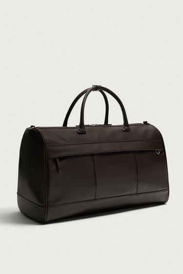 TEXTURED TRAVEL BAG - Brown by Zara