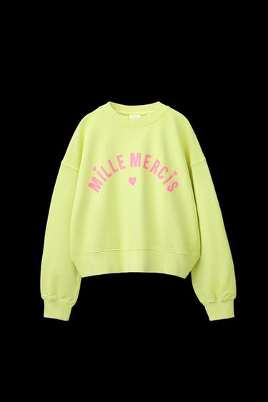 T-SHIRT MIT TEXTDRUCK - Neongrün von Zara - Bild 0