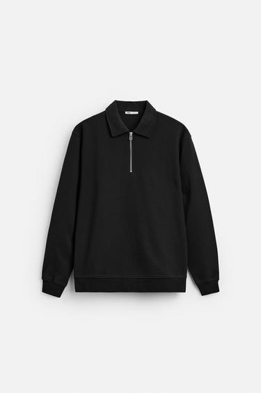 POLOSHIRT MED LYNLÅS - Sort fra Zara