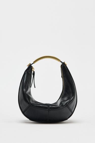Zara OVAL BAG WITH METAL HANDLE 50TH ANNIVERSARY - Black