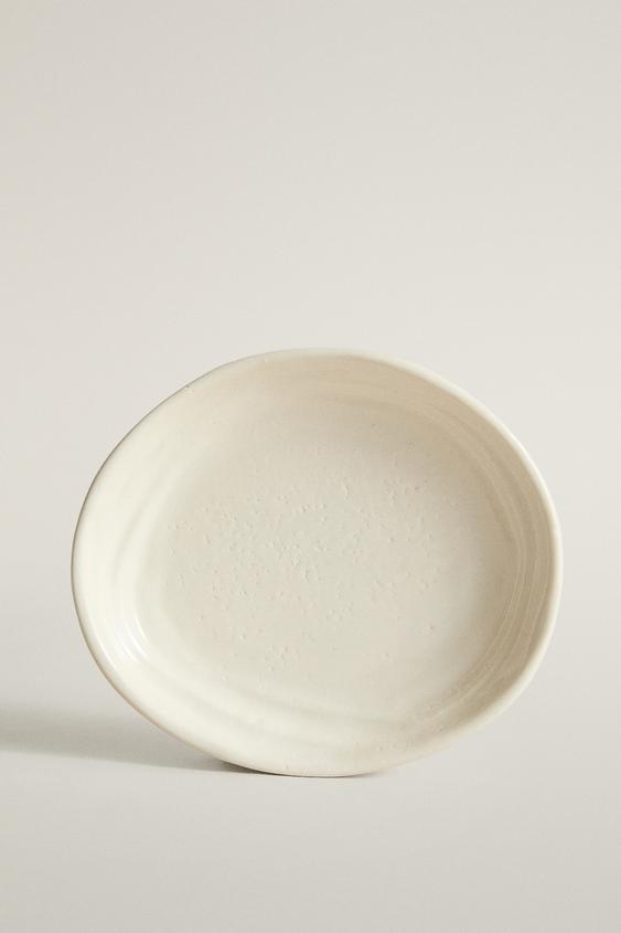Zara TEXTURED CERAMIC SOAP DISH - Ecru - Image 0