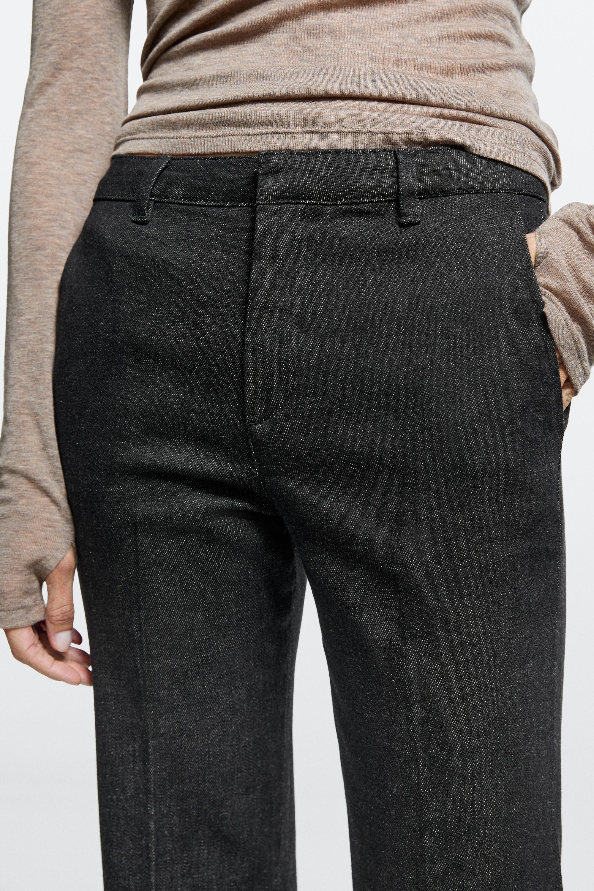 Mid-waist cropped flare fit jeans
