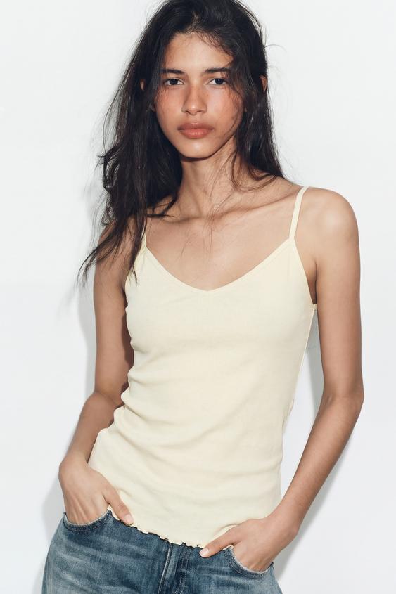 Zara — COTTON STRAP TOP