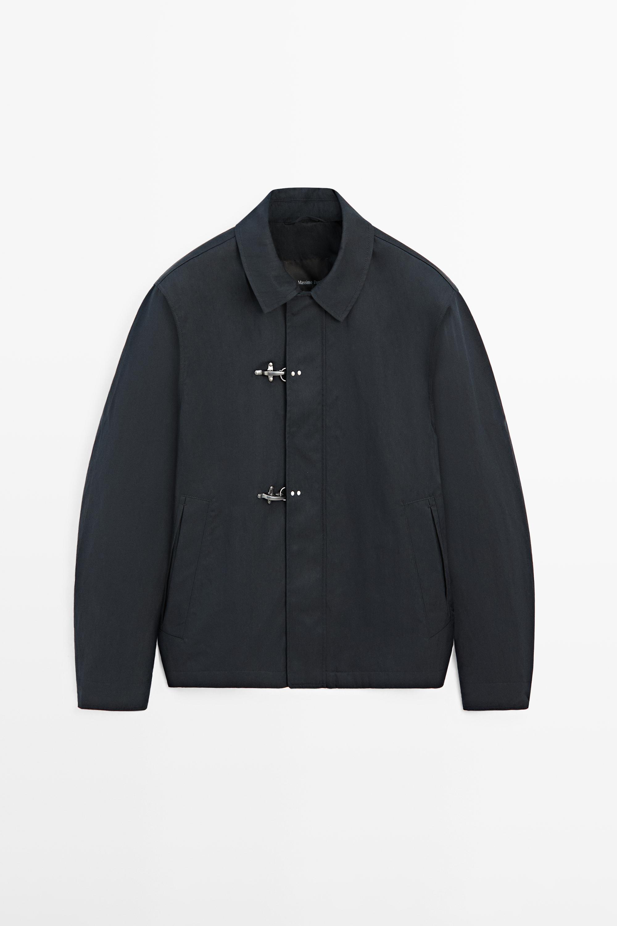 Cotton blend toggle jacket