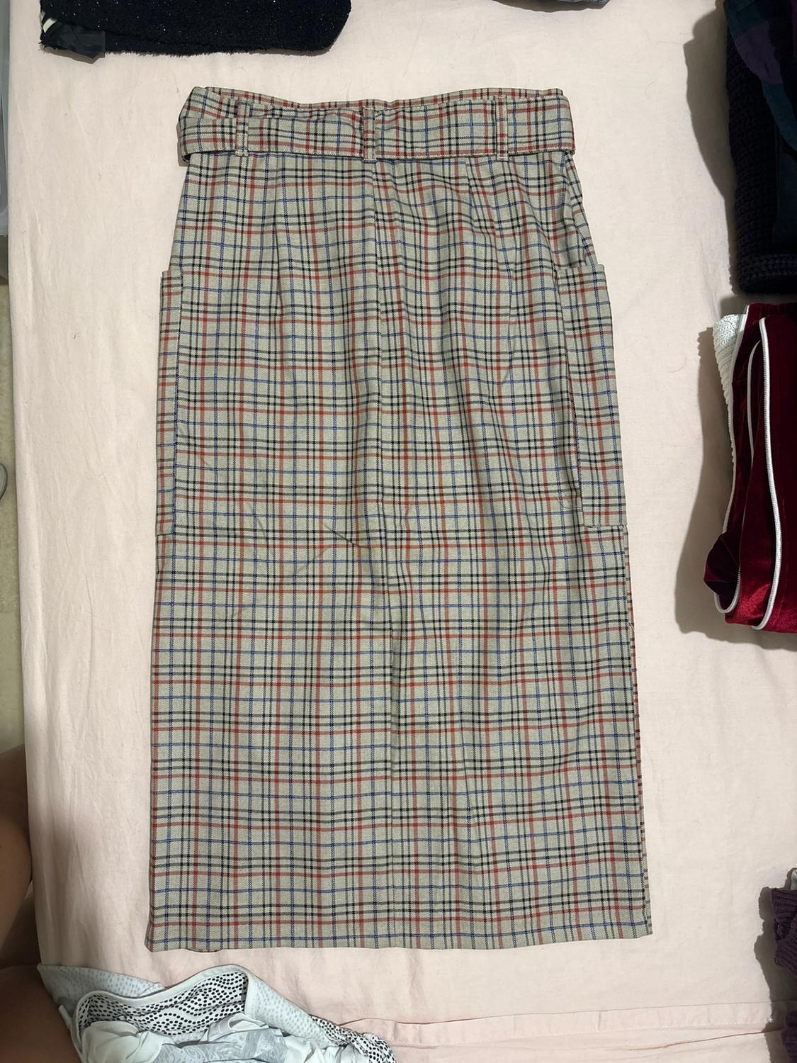 CHECK SKIRT WITH BELT - Image 2