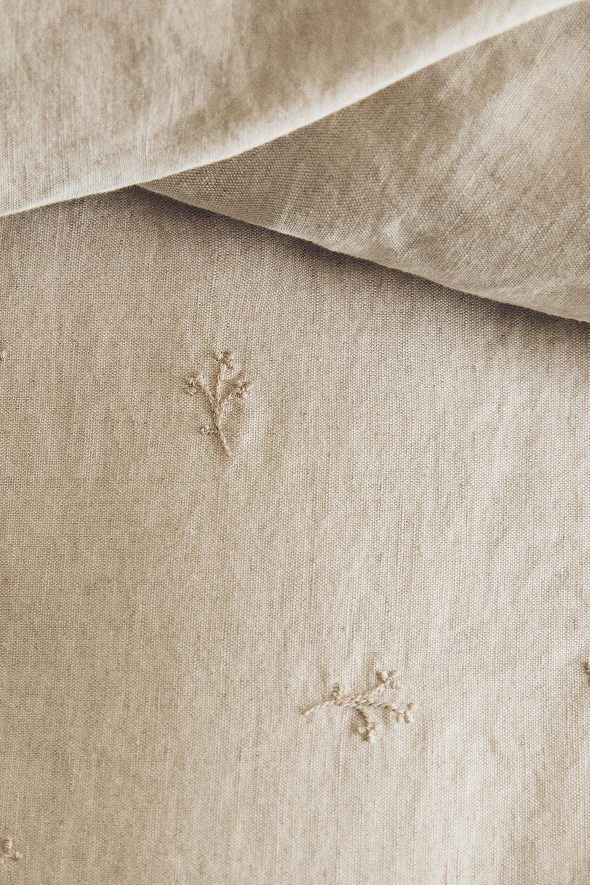 HOUSSE DE COUETTE ENFANT LIN BRODERIE FLEUR