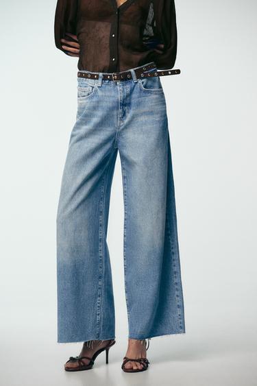 JEAN Z1975 JAMBES LARGES COURT TAILLE HAUTE CEINTURE - Bleu moyen de Zara - Image 1