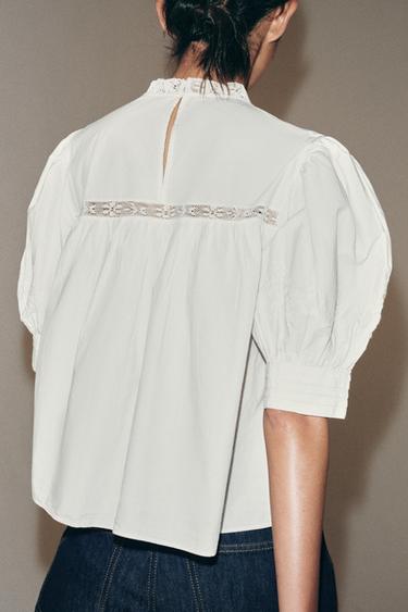 CHEMISE BRODERIES ZW COLLECTION - Écru de Zara - Image 2