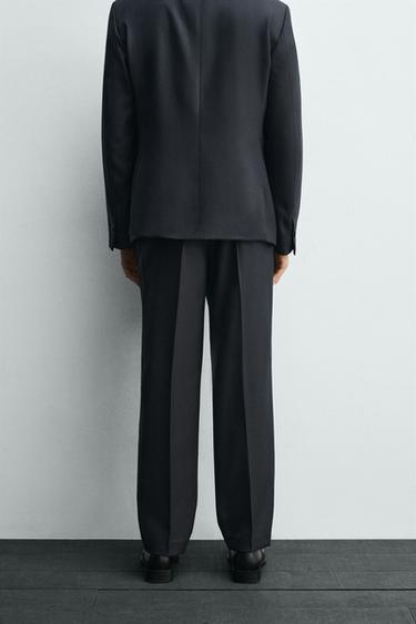 TEXTURED SUIT TROUSERS - Navy blue by Zara